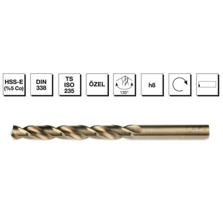 Makina Takım MTE HSS Matkap Ucu Altın Seri DIN338 5.5 mm