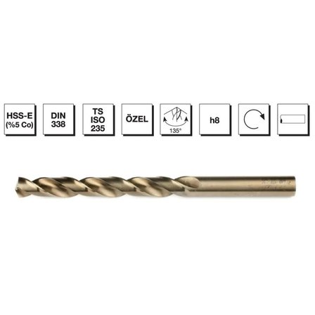 Makina Takım MTE HSS Matkap Ucu Altın Seri DIN338 5.5 mm