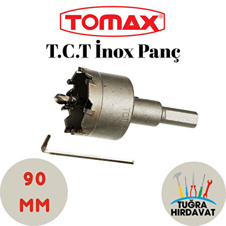 Tomax T.C.T. Metal  Paslanmaz İnox Delme Testere Panç 90 mm