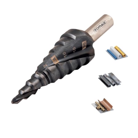 Tomax Expert 4-20 mm Kademeli Matkap Ucu | AlTiN Kaplamalı HSS Basamaklı Sac Delme Ucu