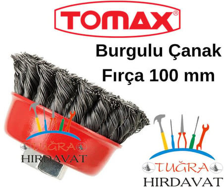 Tomax Burgulu Çanak Fırça 100 Mm Çimento, Cüruf Temizleme