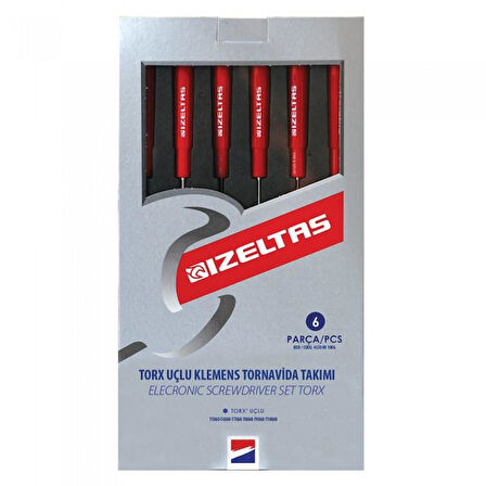 İzeltaş 4530 00 1006 Elektronikçi Tip Klemens Torx Uçlu Tornavida Seti 6 lı