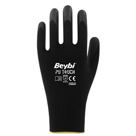 Beybi TOUCH PU Poliüretan Kaplı Polyester Eldiven NO:8 (1 ÇİFT)
