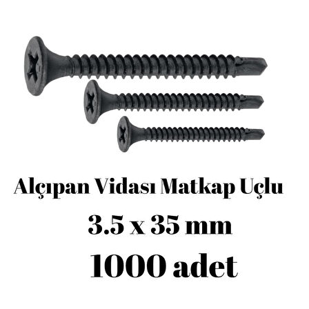 Matkap Uçlu Alçıpan Vidası 3,5x35 1000'li Paket