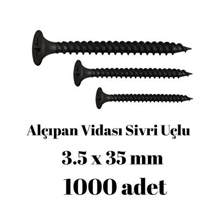 Sivri Uçlu Alçıpan Vidası 3,5x35 1000'li Paket