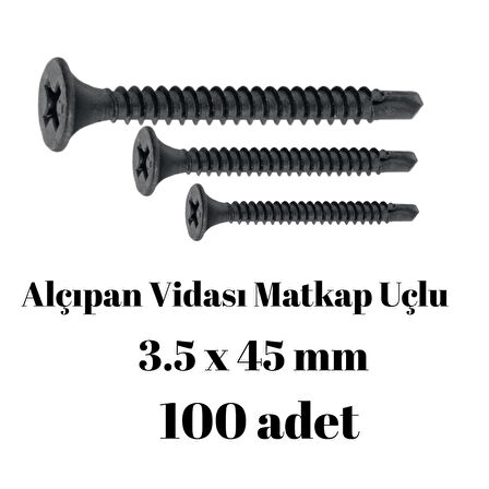Matkap Uçlu Alçıpan Vidası 3,5x45 100'lü Paket