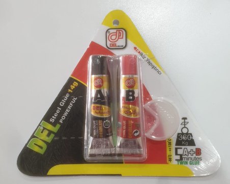 Del Glue İkiz Metal İran Yapıştırıcı 5'li Paket Çelik, Demir, Fayans, Granit, Taş, Sert Plastik Yapı