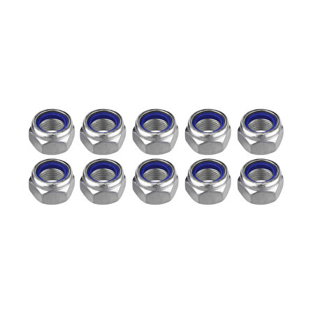 Fiber Somun M8 – DIN 985 –  100'lü Paket Contalı Gevşemez Somun