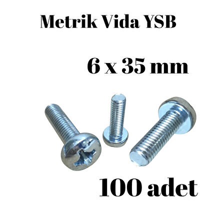 Metrik Vida YSB 6X35 100 Adet Yıldız Silindir Başlı Vida