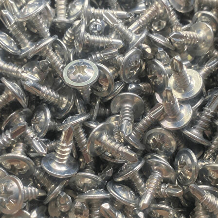 Rysb 3,9x16 mm 1000 Adet Beyaz Pul Başlı Matkap Uçlu Vida Otomatik Vida