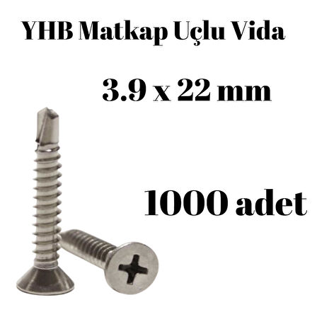 Matkap Uçlu Vida YHB 3,9x22 1000'li Kutu