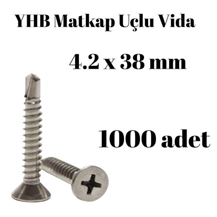 Matkap Uçlu Vida YHB 4,2x38 1000'li Paket