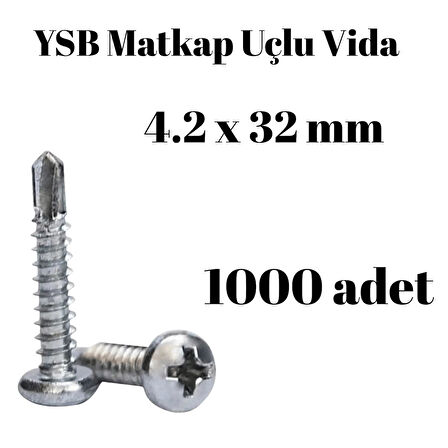 Matkap Uçlu Akıllı Vida YSB 4,2x32 1000'li Kutu Yıldız Silindir Başlı
