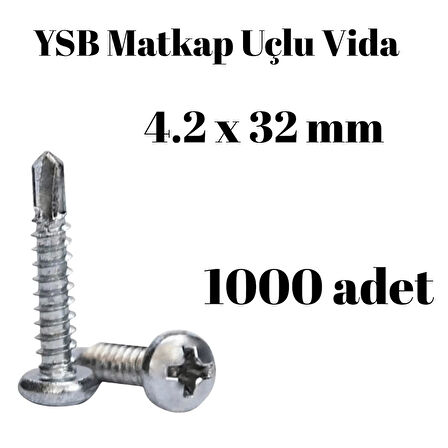 Yıldız Silindir Başlı 4.2X32 YSB Matkap Uçlu Akıllı Vida 1000 Adet