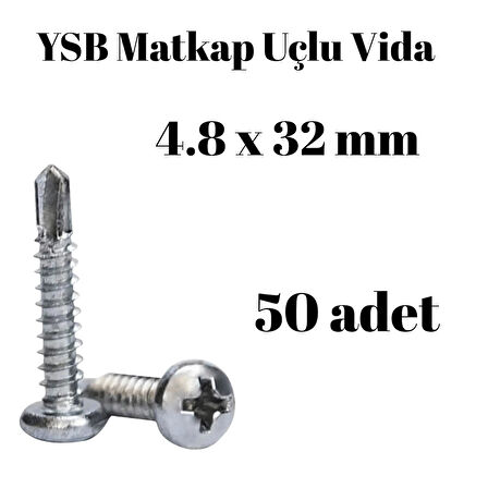 Yıldız Silindir Başlı 4.8x32 YSB Matkap Uçlu Akıllı Vida 50 Adet