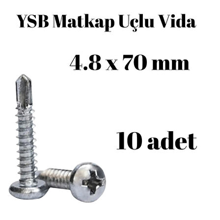 Yıldız Silindir Başlı 4.8x70 YSB Matkap Uçlu Akıllı Vida 10 Adet