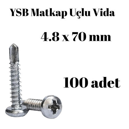 Yıldız Silindir Başlı 4.8x70 YSB Matkap Uçlu Akıllı Vida 100 Adet