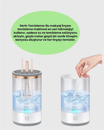 Tüm Makyaj Fırçalarıyla Uyumlu Derin Temizlik Makinesi
