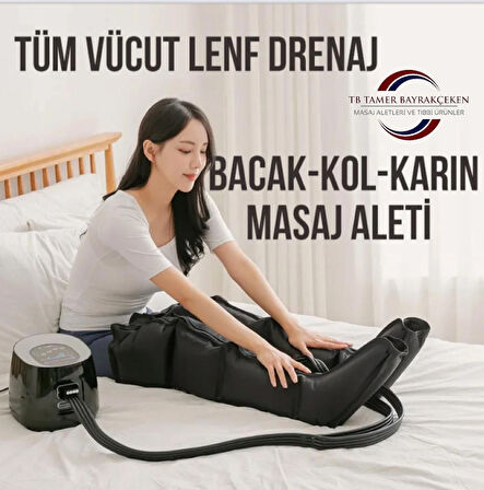 Hava Basinçli 5 Odali Bacak Kol Karin Giyilebilir Kontrol Panelli Lenf Drenaj Masaj Aleti