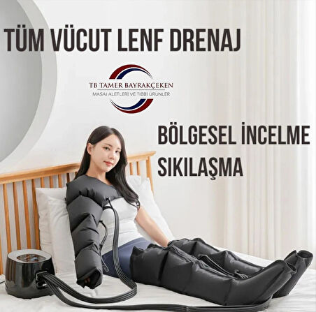 Hava Basinçli 5 Odali Bacak Kol Karin Giyilebilir Kontrol Panelli Lenf Drenaj Masaj Aleti