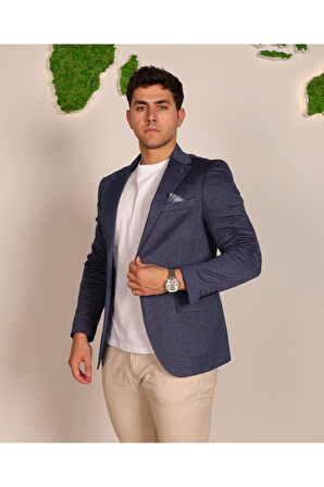 Vad Mavi 1263 Erkek Blazer Spor Ceket