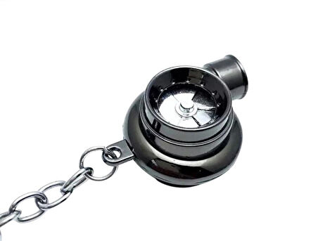 TURBO TASARIMLI DÜĞMELİ LED IŞIKLI PİLLİ TURBO SES ANAHTARLIK - KROM RENK 