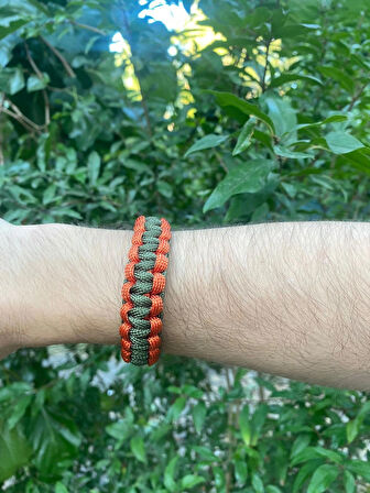 TURUNCU-HAKİ PARACORD KOBRA BİLEKLİK