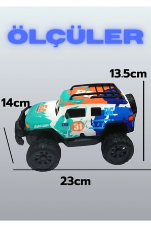 1:15 ÖLÇEK 27 MHZ IŞIKLI 15 KM HIZLI ŞARJLI FULL FONKSİYON UZAKTAN KUMANDALI OFF ROAD ARABA