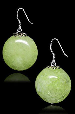 Sertifikalı Sarı Kuvars Taşı Küpe - 1.kalite