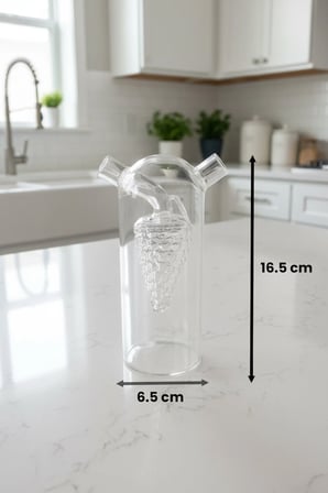 Vignora Çift Katmanlı Borosilikat Cam Yağlık Sirkelik Üzüm Figürlü Damlatmaz Şişe 350 ml