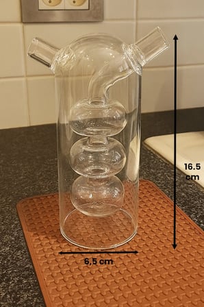 Olivano Çift Katmanlı Borosilikat Cam Yağlık Sirkelik Damlatmaz Şişe 350 ml