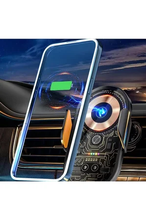 QASUL Kablosuz Şarj Araba için Manyetik Elektrikli Telefon Tutacağı Şık Görünümlü Işıklı cmrc13