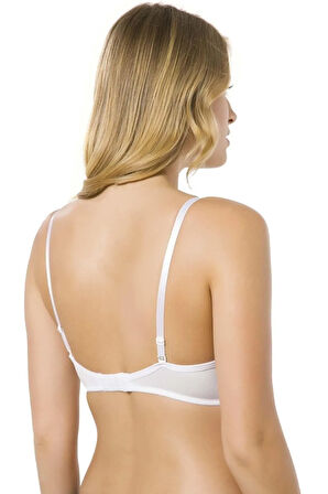 Kadın Beyaz Micro Kumaş Destekli Klasik Model Sütyen