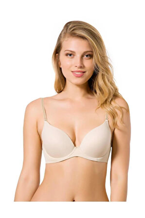 Kadın Ten Rengi Micro Kumaş Desteksiz Balenli Klasik Sütyen 7010