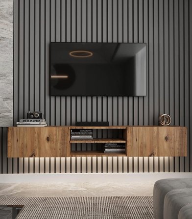 TUMBLERA Volar Pine TV Ünitesi Işıklı Atlantik Çam 180 cm Modern