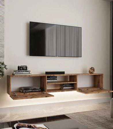 TUMBLERA Volar Pine TV Ünitesi Işıklı Atlantik Çam 180 cm Modern