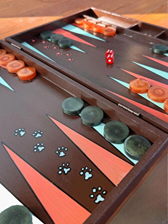 Kedili Ahşap Tasarım Tavla