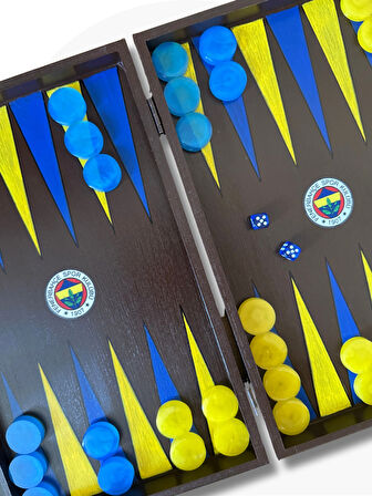 Fenerbahçe Logolu Model Ahşap Tasarım Tavla