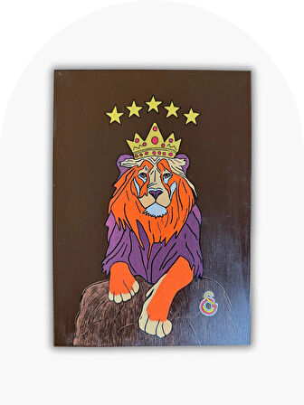 Galatasaray Aslan Model Ahşap Tasarım Tavla