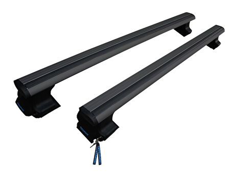 TrophyBars Kilitli Port Bagaj Ayağı Tavan Çıtası Barı Ara Atkı Oluksuz Siyah 130cm 61.01.998.0130