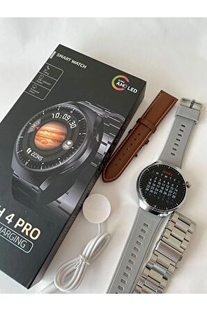 Watch 4 Gt Akıllı Saat Siyah Iphone Ve Android Tüm Telefonlara Uyumlu Nfc&arama Amoled Smartwatch