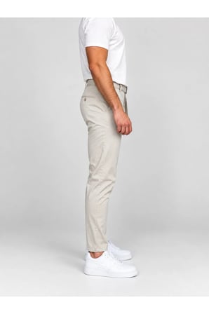 Erkek Bej Jogger Pantolon Regular Fit Düz Paça Cepli Günlük Rahat Kesim