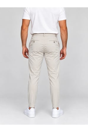 Erkek Bej Jogger Pantolon Regular Fit Düz Paça Cepli Günlük Rahat Kesim