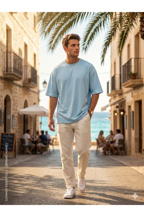 Erkek Oversize Tişört Bisiklet Yaka Basic Bol Kesim Kısa Kollu Günlük T-Shirt