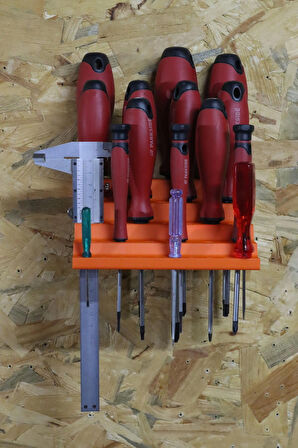 3D Printer Sepeti 35'li Tornavida Rafı ve Kumpas Tutucu Duvar Standı