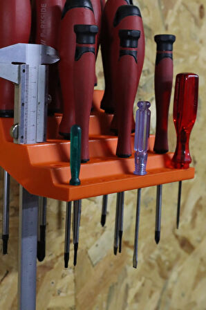 3D Printer Sepeti 35'li Tornavida Rafı ve Kumpas Tutucu Duvar Standı