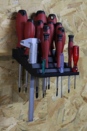 3D Printer Sepeti 35'li Tornavida Rafı ve Kumpas Tutucu Duvar Standı