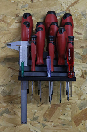 3D Printer Sepeti 35'li Tornavida Rafı ve Kumpas Tutucu Duvar Standı