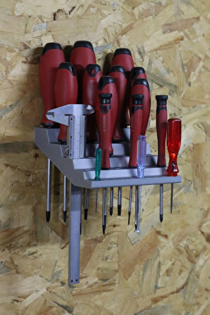 3D Printer Sepeti 35'li Tornavida Rafı ve Kumpas Tutucu Duvar Standı