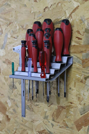 3D Printer Sepeti 35'li Tornavida Rafı ve Kumpas Tutucu Duvar Standı